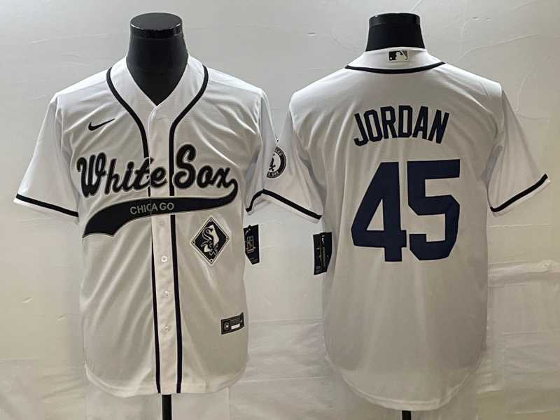 Mens Chicago White Sox #45 Michael Jordan White Cool Base Stitched Baseball Jersey